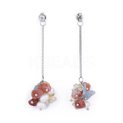 Chip Natural Carnelian EJEW-JE03227-02-1