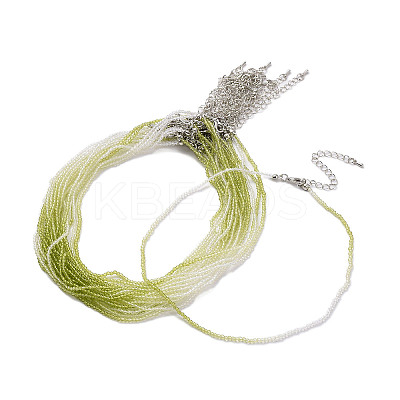 Faceted Rondelle Glass Beaded Necklace for Women NJEW-M208-01B-1