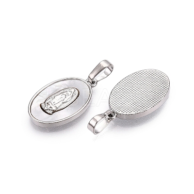 Brass & Shell Pendants KK-N254-208P-1