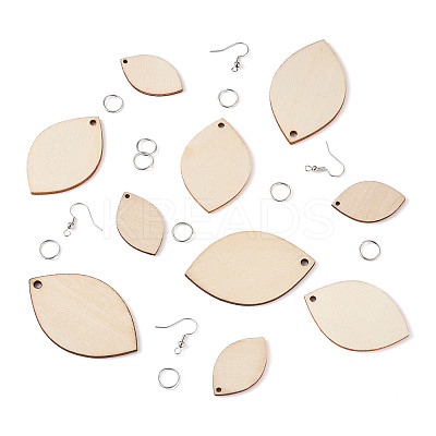 DIY Unfinished Wooden Pendant Earring Making Kits DIY-YS0001-16-1