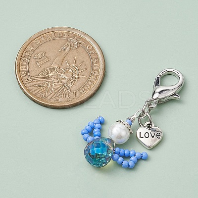 Angel Glass Seed Beads Pendant Decorations HJEW-MZ00109-05-1