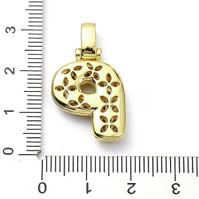 Brass Micro Pave Clear Cubic Zirconia Pendants KK-M279-01G-P-1