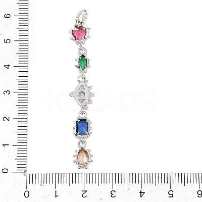 Brass Micro Pave Cubic Zirconia Big Pendants KK-K418-03C-P-1