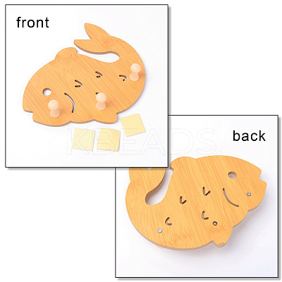Wood Wall Mounted Hook Hangers HJEW-CN0001-10-1