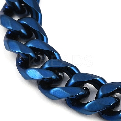 304 Stainless Steel Cuban Link Chain Bracelets for Men BJEW-B102-03BL-1
