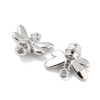 Brass Micro Pave Cubic Zirconia Charms KK-E090-39P-1
