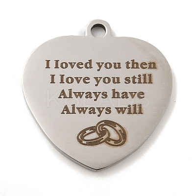 Non-Tarnish Valentine's Day 201 Stainless Steel Pendants STAS-L079-24P-03-1