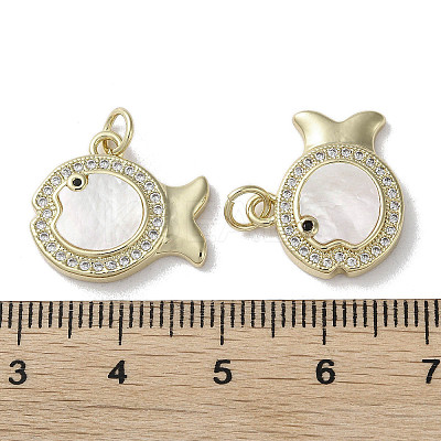Brass Micro Pave Cubic Zirconia Pendants KK-G485-27C-G-1