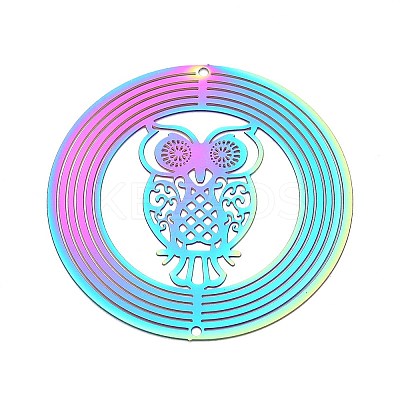 201 Stainless Steel 3D Rotating Hanging Wind Spinner STAS-T064-93-1