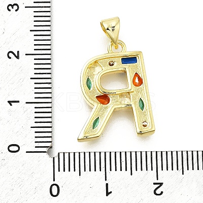 Brass Micro Pave Clear Cubic Zirconia Pendants KK-G521-01G-R-01-1