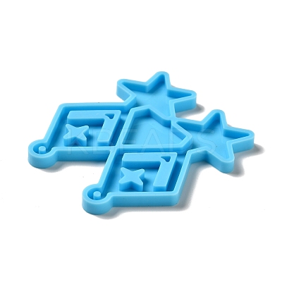 DIY Rhombus with Star Pendant Silicone Molds DIY-I099-06-1