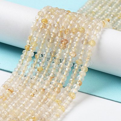 Natural Rutilated Quartz Beads Strands G-J400-C11-02-1