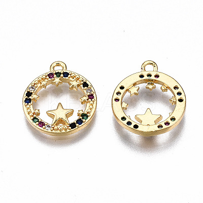 Brass Micro Pave Cubic Zirconia Charms LS-KK-Q277-074-NF-1