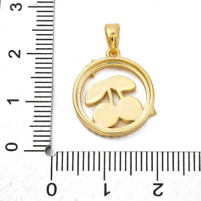 Brass Micro Pave Cubic Zirconia Pendants KK-V009-15G-01-1