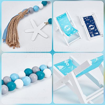 4Pcs 4 Colors Wood & Cloth Beach Chair DIY-ME0002-54-1