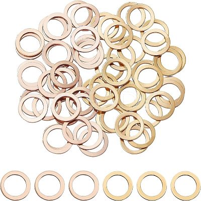 60Pcs 2 Colors PVD Vacuum Plating 304 Stainless Steel Linking Rings STAS-UN0018-37-1