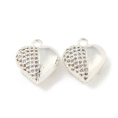 Brass Micro Pave Clear Cubic Zirconia Charms KK-Z057-05S-1