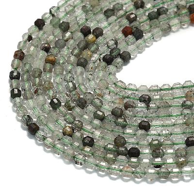Natural Green Lodolite Quartz Beads Strands G-A260-A01-01-1