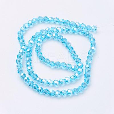 Electroplate Glass Beads Strands EGLA-R016-4m-M-1