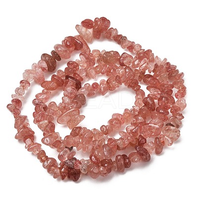 Natural Strawberry Quartz Chip Bead Strands G-M205-56A-1