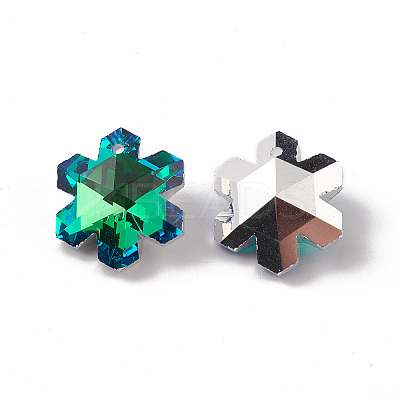 Electroplate Transparent Glass Pendants GLAA-A008-05B-1