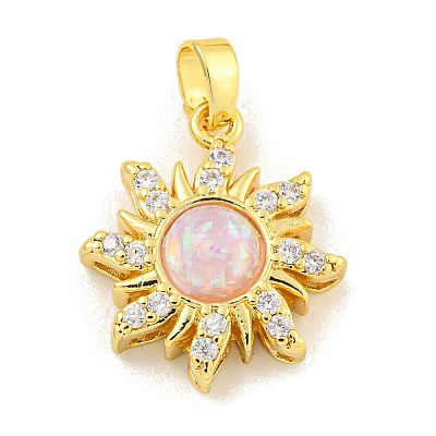 Rack Plating Brass Cubic Zirconia Pendants KK-H476-11G-06-1