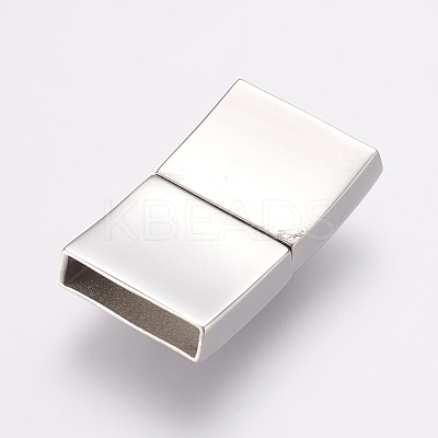 Tarnish Resistant 304 Stainless Steel Magnetic Clasps with Glue-in Ends STAS-G136-02P-1