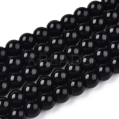 Opaque Solid Color Glass Beads Strands X-GLAA-T032-P8mm-01-1
