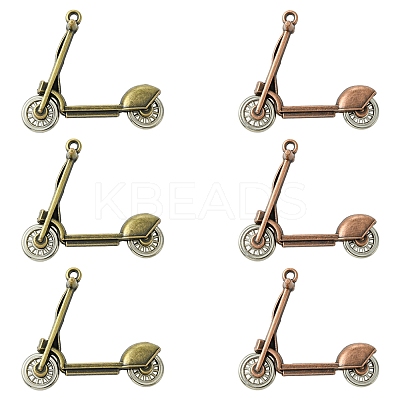 6Pcs 2 Colors Tibetan Style Alloy Pendants FIND-FS0002-58-1