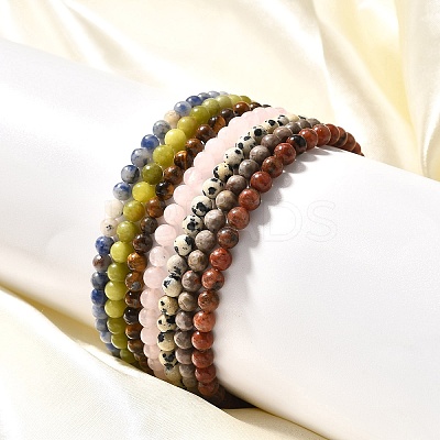 Natural Mixed Stone Stretch Bracelets BJEW-JB02460-1