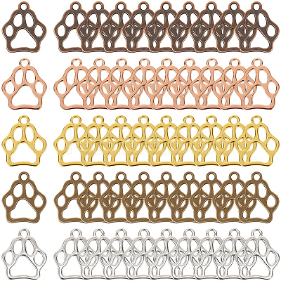 110Pcs 5 Colors Tibetan Style Alloy Pendants FIND-SC0019-81-1