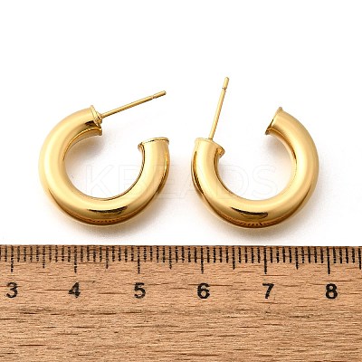 Brass Chunky C-shape Stud Earrings EJEW-G297-03C-G-1