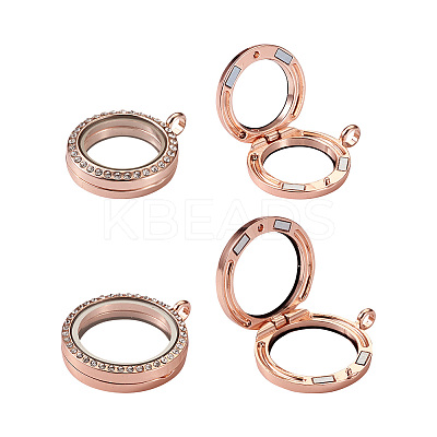 4Pcs 2 Style Alloy Glass Crystal Rhinestone Pendants PALLOY-TA0002-36D-1