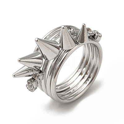 Spike Brass Finger Rings RJEW-C037-01P-1