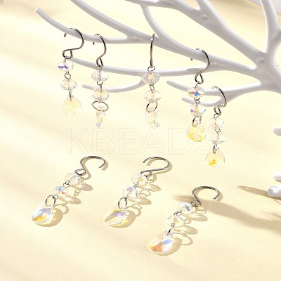 Teardrop Glass Suncatchers HJEW-FS00032-1
