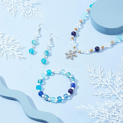 24 Color Imitation Pearl & Crackle & Transparent & Opaque Glass Beads GLAA-PH0002-89B-1