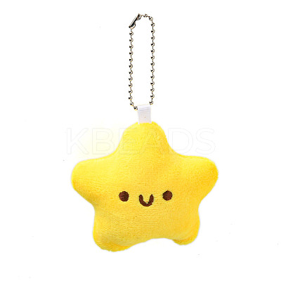 Cute Star Plush Pendant Decoration AJEW-U004-01-1
