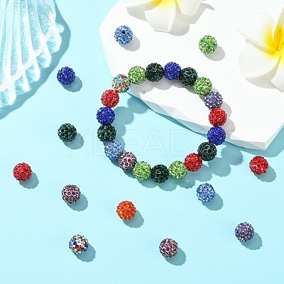 30Pcs Pave Disco Ball Beads RB-YW0001-14J-1