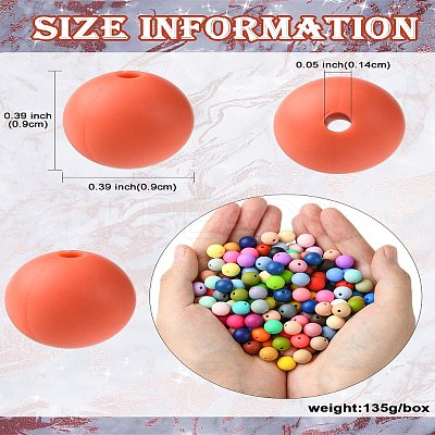 200Pcs Round Food Grade Eco-Friendly Silicone Beads SIL-CJ0001-90-1