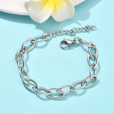 304 Stainless Steel Link Chain Bracelets for Women BJEW-B169-01P-1