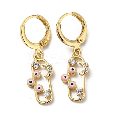 Real 18K Gold Plated Brass Dangle Leverback Earrings EJEW-A033-23G-03-1