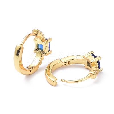 Brass Inlaid Cubic Zirconia Hoop Earrings ZIRC-P090-16G-C-1