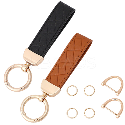 2 Bags 2 Colors PU Leather Keychains KEYC-CL0001-27B-1