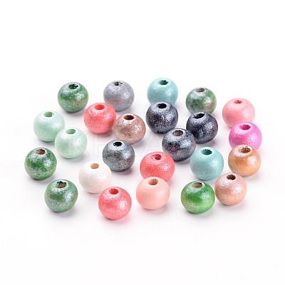 Round Natural Wood Beads X-WOOD-Q017-8mm-M-WH-1