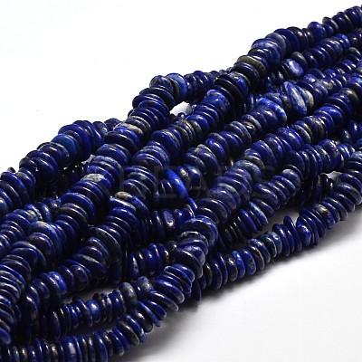 Natural Dyed Lapis Lazuli Chip Beads Strands G-E271-63-1
