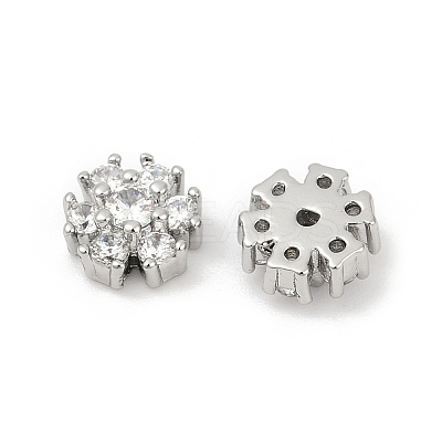 Brass Micro Pave Clear Cubic Zirconia Cabochons KK-P302-13P-1