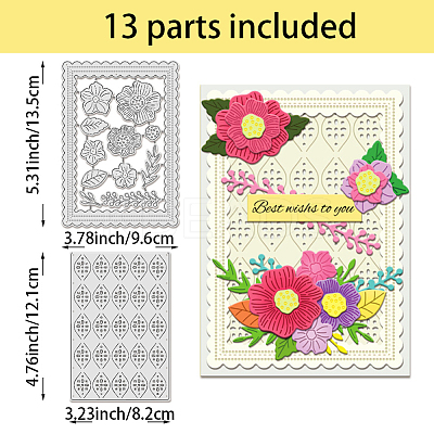 Flower Carbon Steel Cutting Dies Stencils DIY-WH0309-1356-1