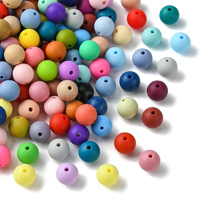 200Pcs Round Food Grade Eco-Friendly Silicone Beads SIL-CJ0001-90-1