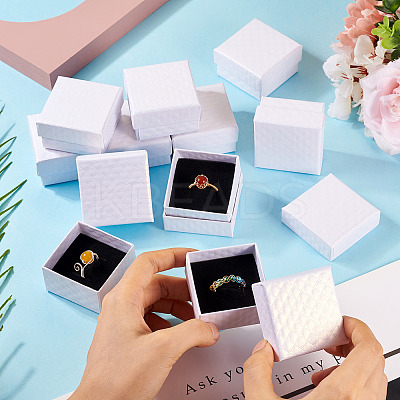 Rhombus Textured Cardboard Ring Gift Storage Boxes CON-TAC0001-07A-1