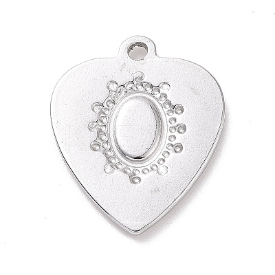 304 Stainless Steel Pendant Cabochon Settings STAS-G287-11-1